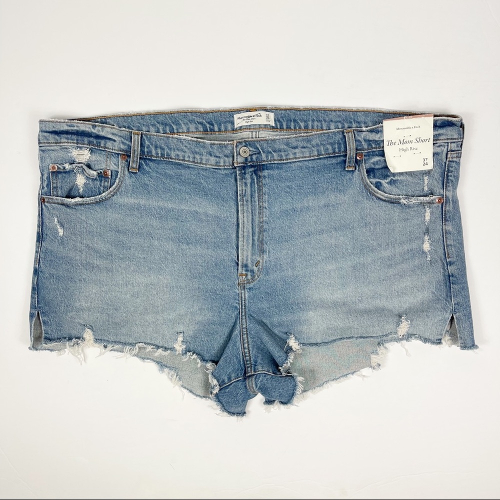 Abercrombie &‎ Fitch Mom High Rise Distressed Denim Shorts 24